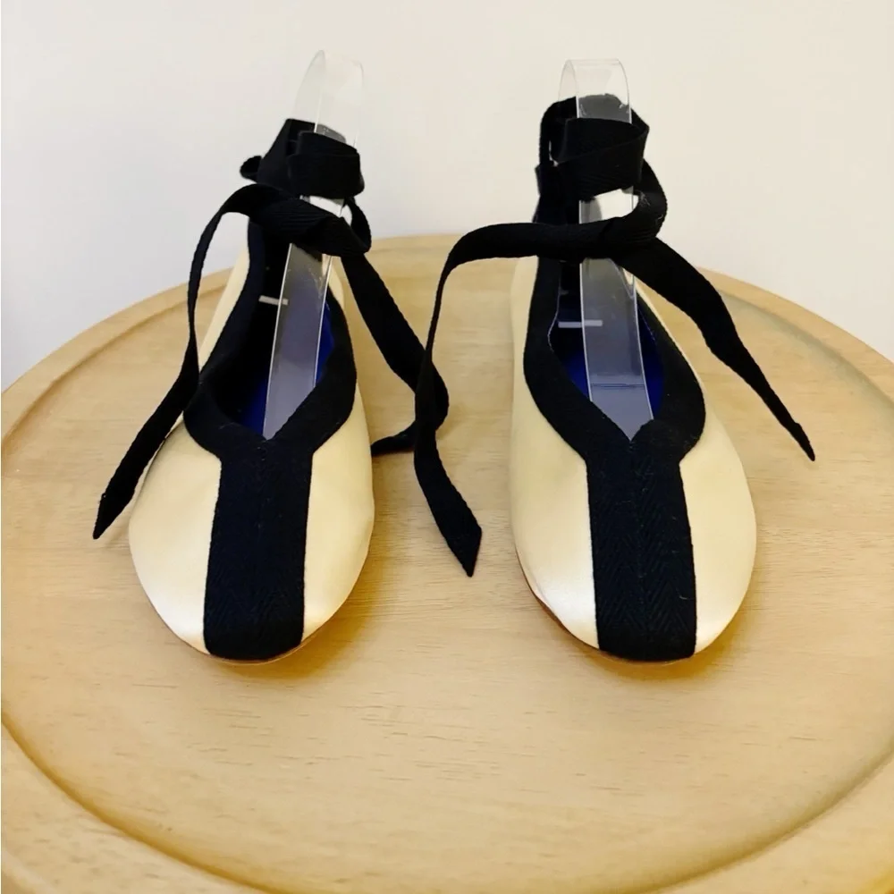 New TORY BURCH Herringbone Wrap Ballet Flats